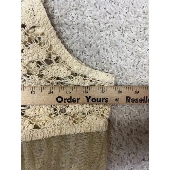 rue21 Crochet Baby Doll Crop Top Womens Large Open Knit Sheer Cami Boho Y2K - Picture 3 of 6